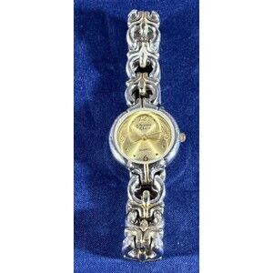 Victoria Rhein Watch Women 22mm Silver Gold Tone Round Dial 7 inch Band
